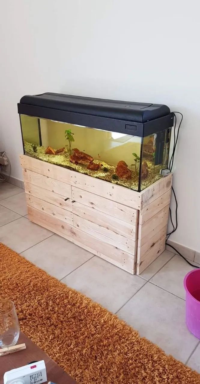 Aquário de madeira rústico com armário - Foto 4