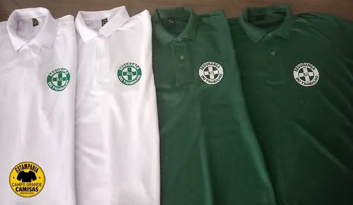 Unifomes camisa polo segurança ndo trabalho ou a area que desejar. Estamparia Campo Grande