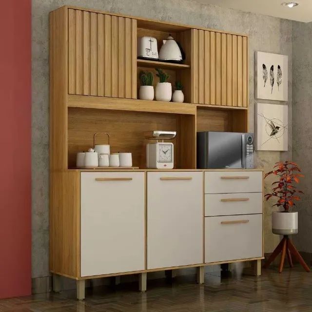 Armário de Cozinha Ripado 5 Portas 2 Gavetas DIVIDIMOS EM ATE 10 X SEM JUROS  - Foto 2