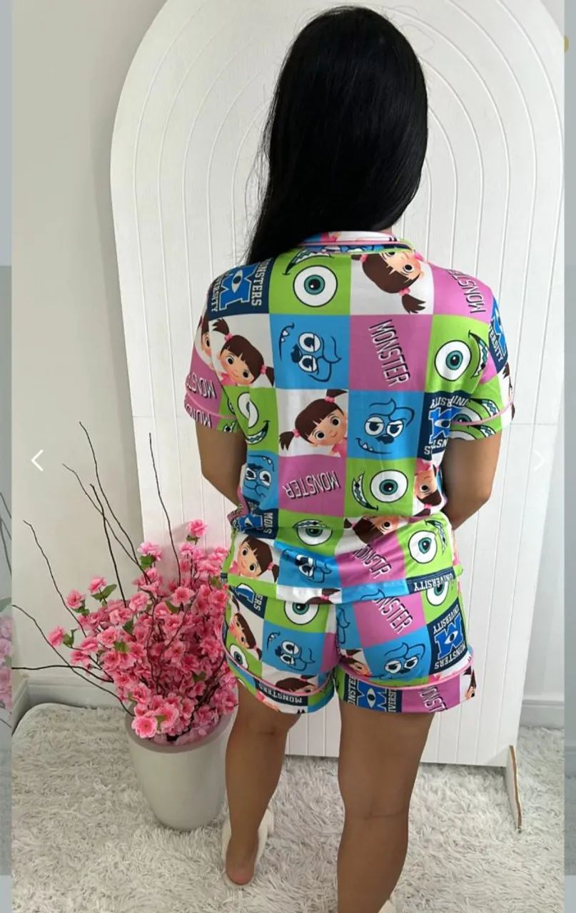 Pijamas Americanos Curtos - Monstros S.A - Foto 3