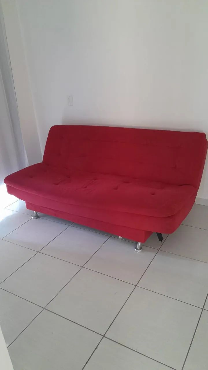 Sofá cama 3 lugares vermelho  - Foto 2