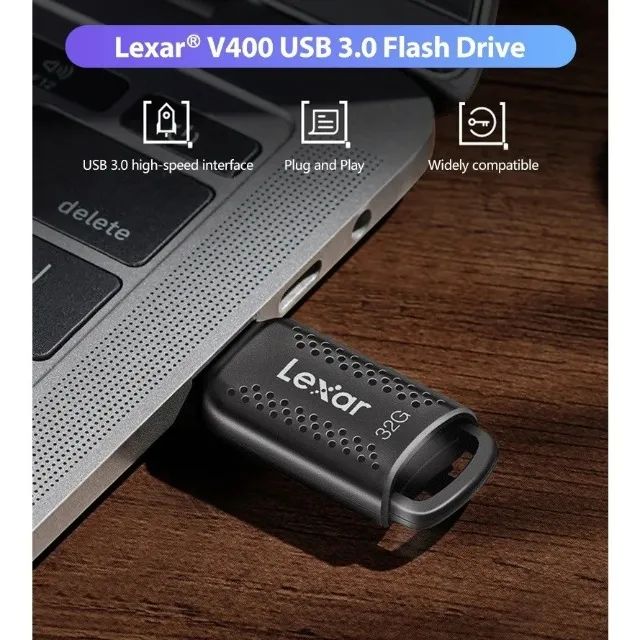 Lexar Jumpdrive V400 64gb USB 3.0 Black Flash Drive - Foto 4