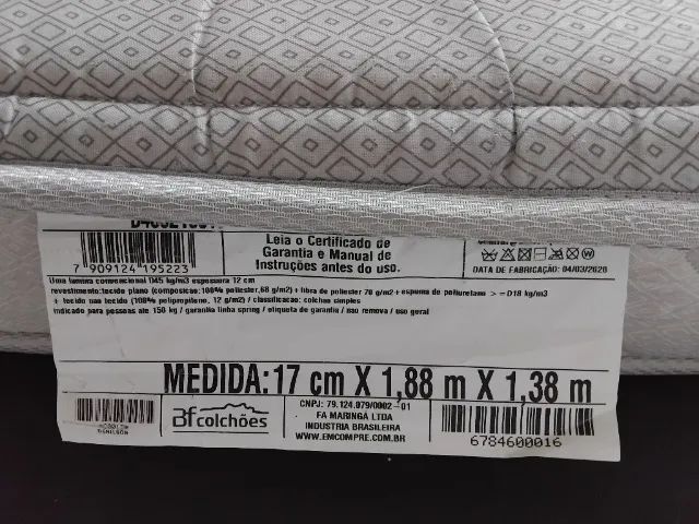 Colchão casal ortopédico espuma D45 usado - Foto 5