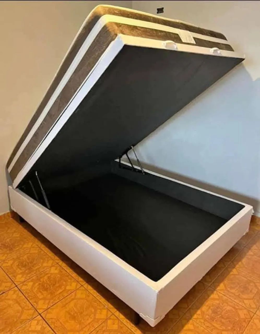 Cama Box com Baú colchão casal Molas - Produto Novo