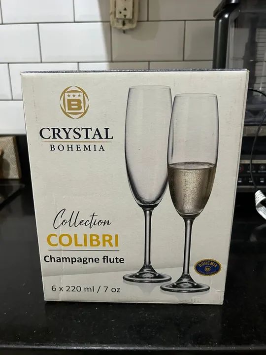 Jogo de Taças de Champanhe Colibri Bohemia - 6 peças