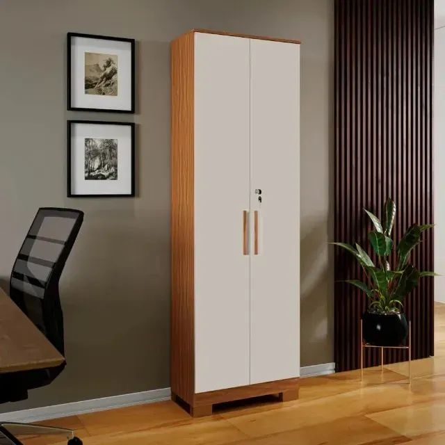 Armario Multiuso Bordo 2 Portas C/ Chave, 100% MDF - Ronipa ( Promoção)