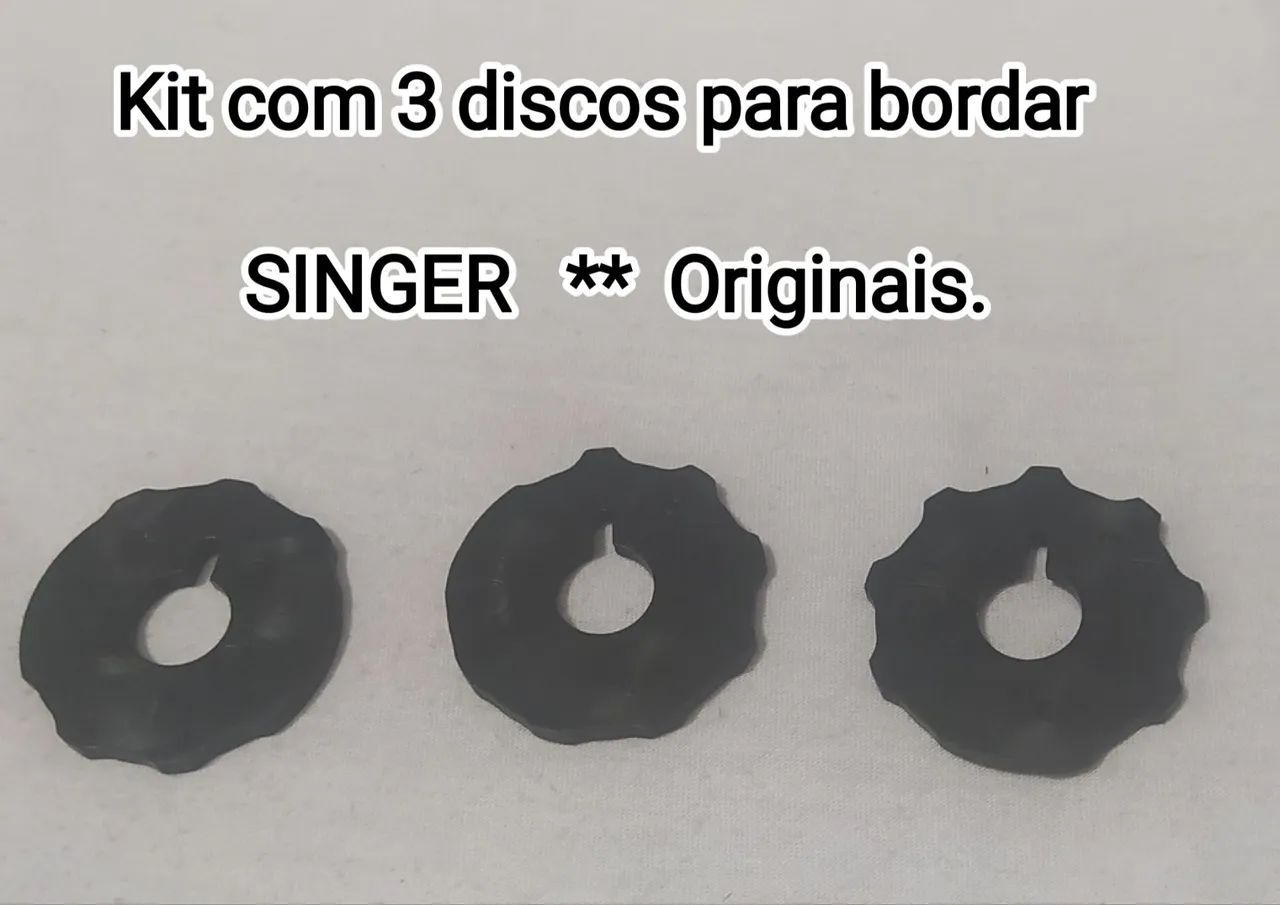 Acessórios para máquina de costura SINGER - Kit 3 discos de bordar originais.