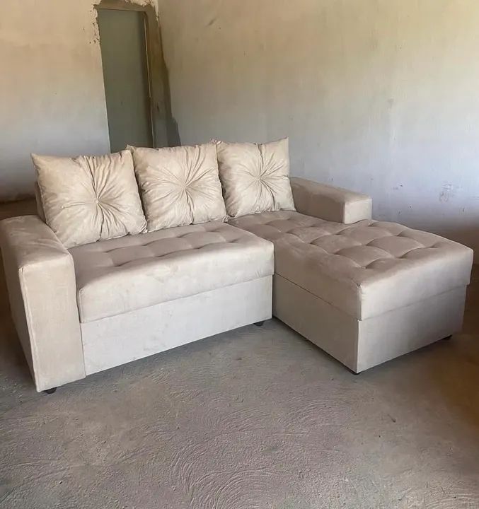 Sofá modelo chaise - 3 lugares - novo - Foto 2