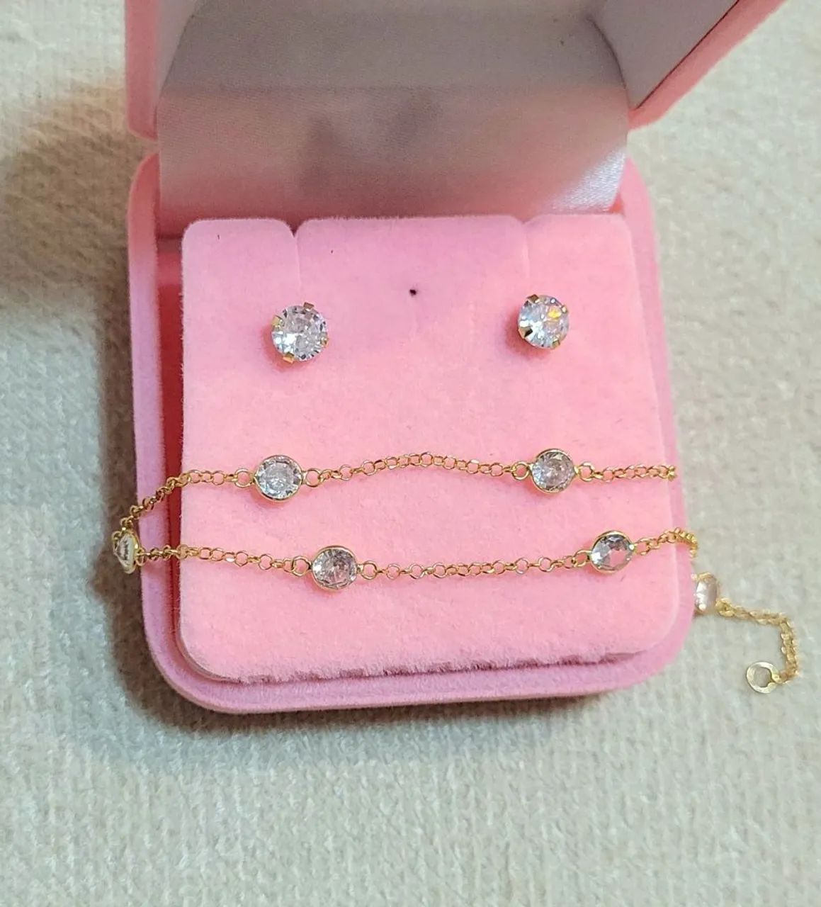 Conjunto Pulseira e Brincos Ouro 18k DESCONTO!