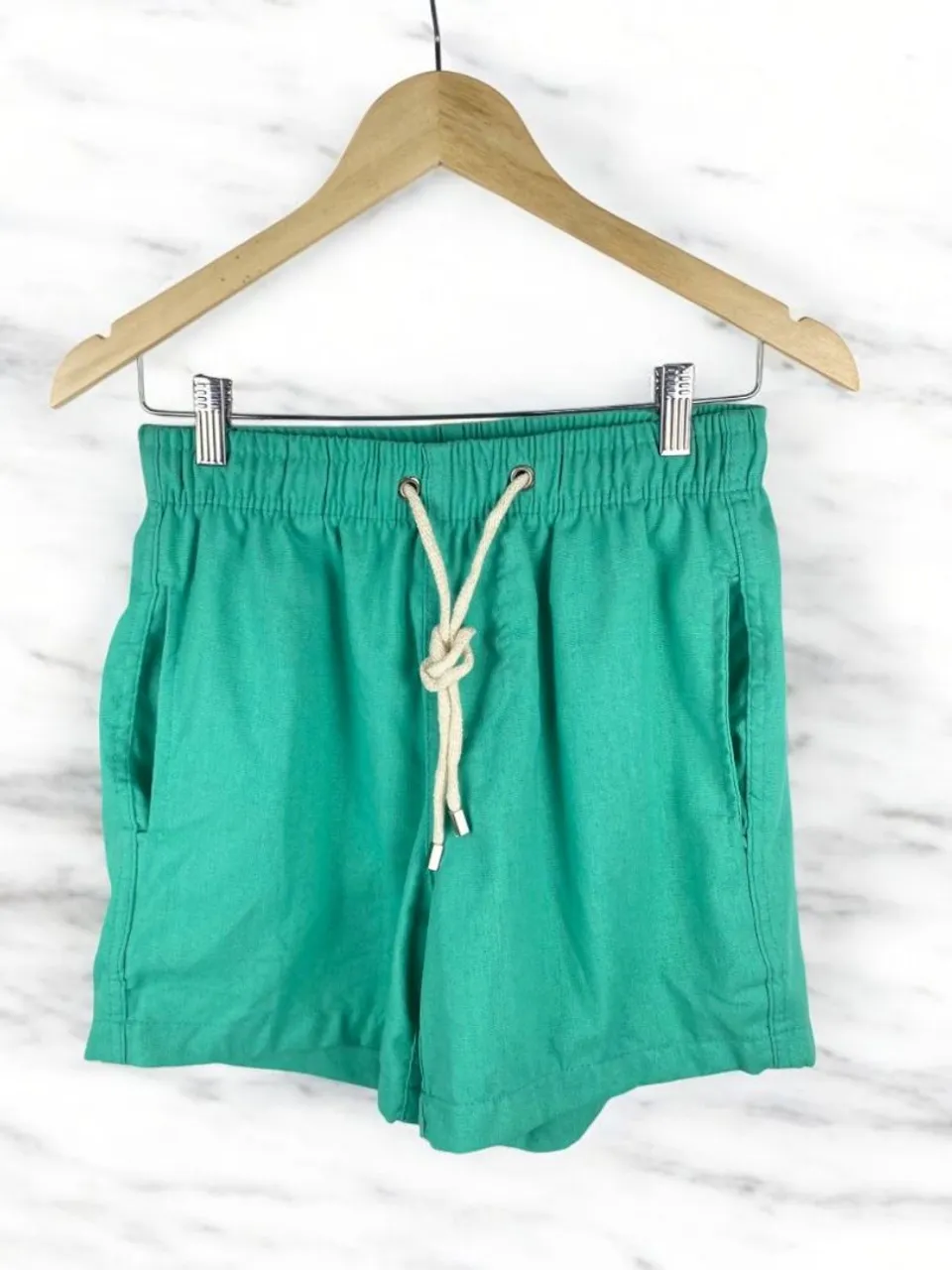 Shorts de Linho Verde água 
