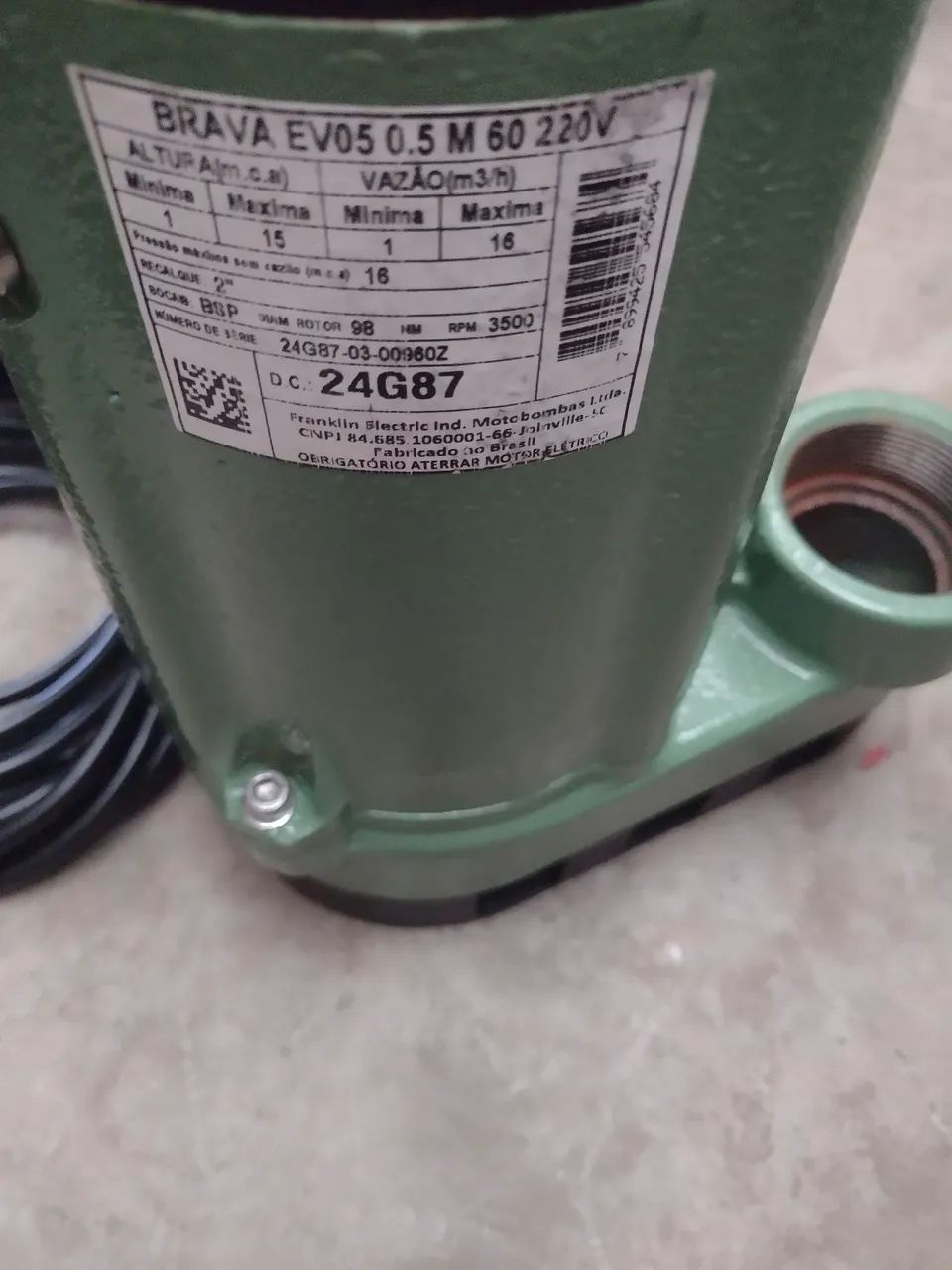 Bomba d'água Braava EV05 0.5M 60 220V - Foto 4
