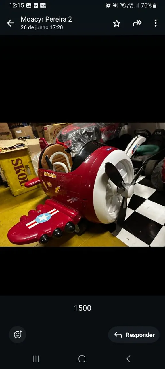 CARRINHO ELÉTRICO MODELO AVIÃO