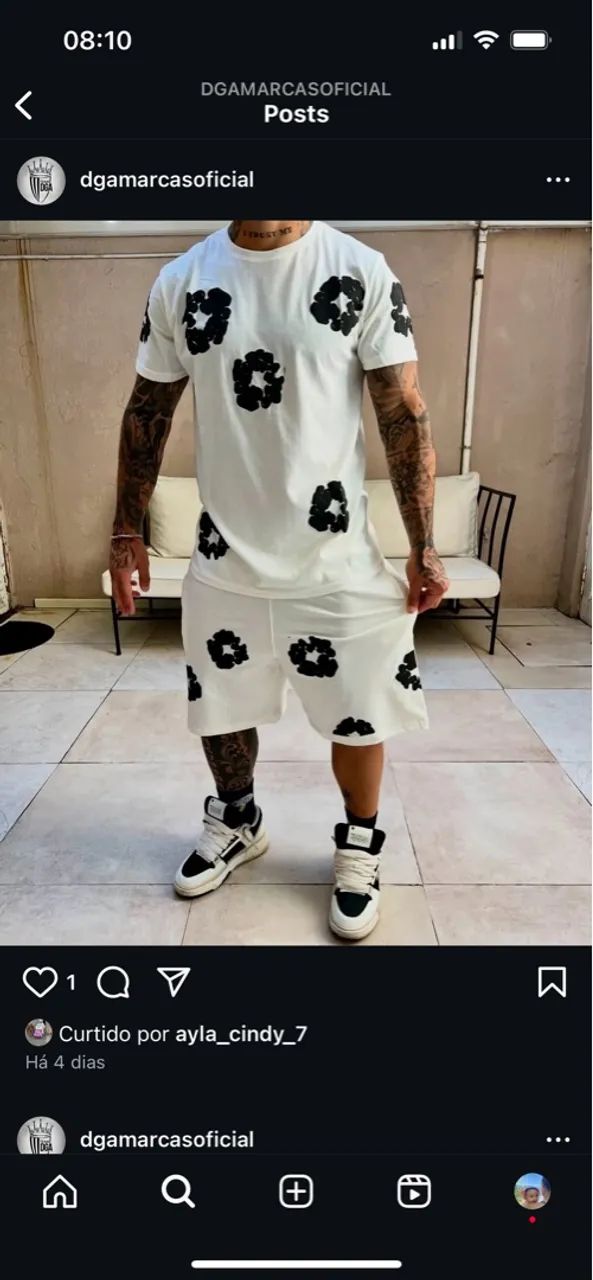 Conjunto Masculino Cinza com Estampa Floral - Foto 3