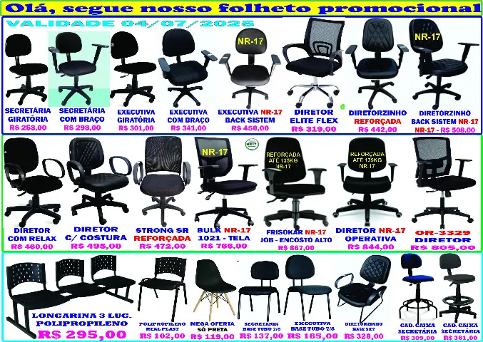 Cadeira Secretaria Diretor Presidente Giratorias (Novas) mod ap. de 253.oo