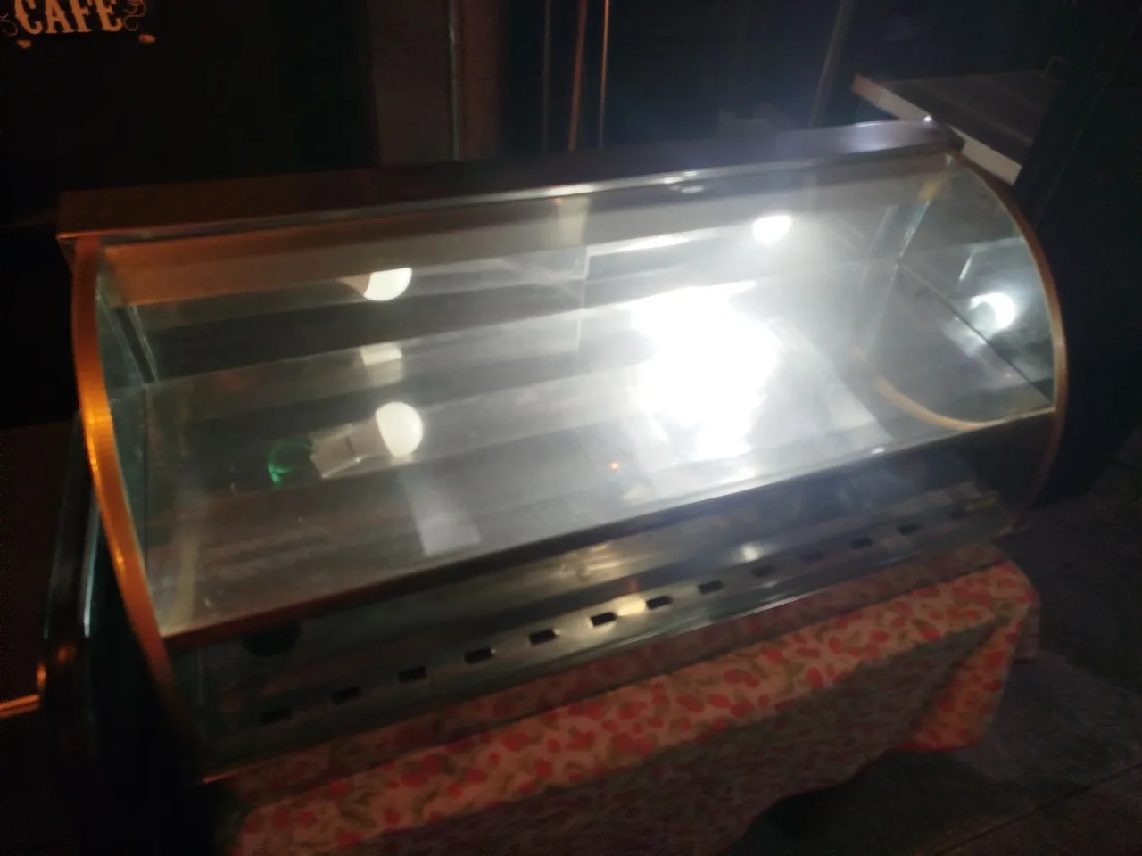 Vitrine quente para comércio