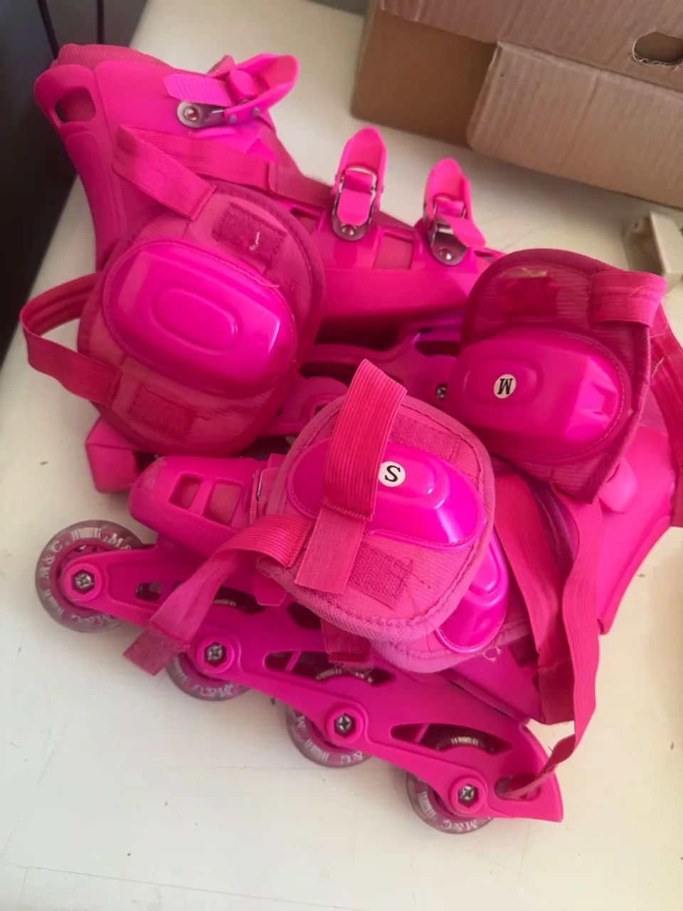 Patins Inline Infantil Rosa M&C - Foto 4