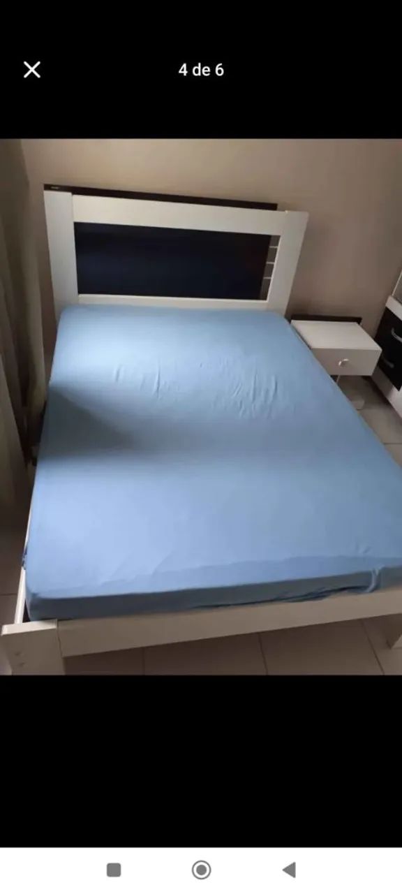 Cama em MDF casal com gaveteiro ao lado