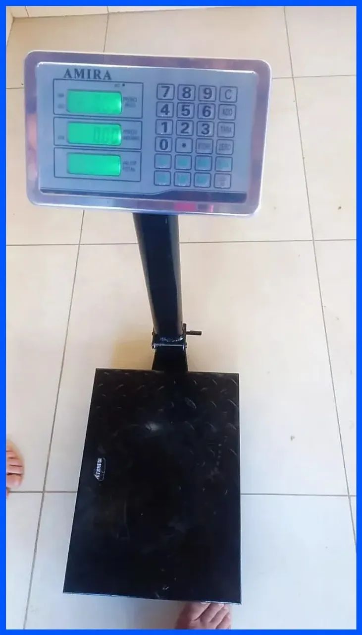 Balança de Plataforma Digital Bivolt 200kg com Mastro 30x40cm Nova - Foto 3