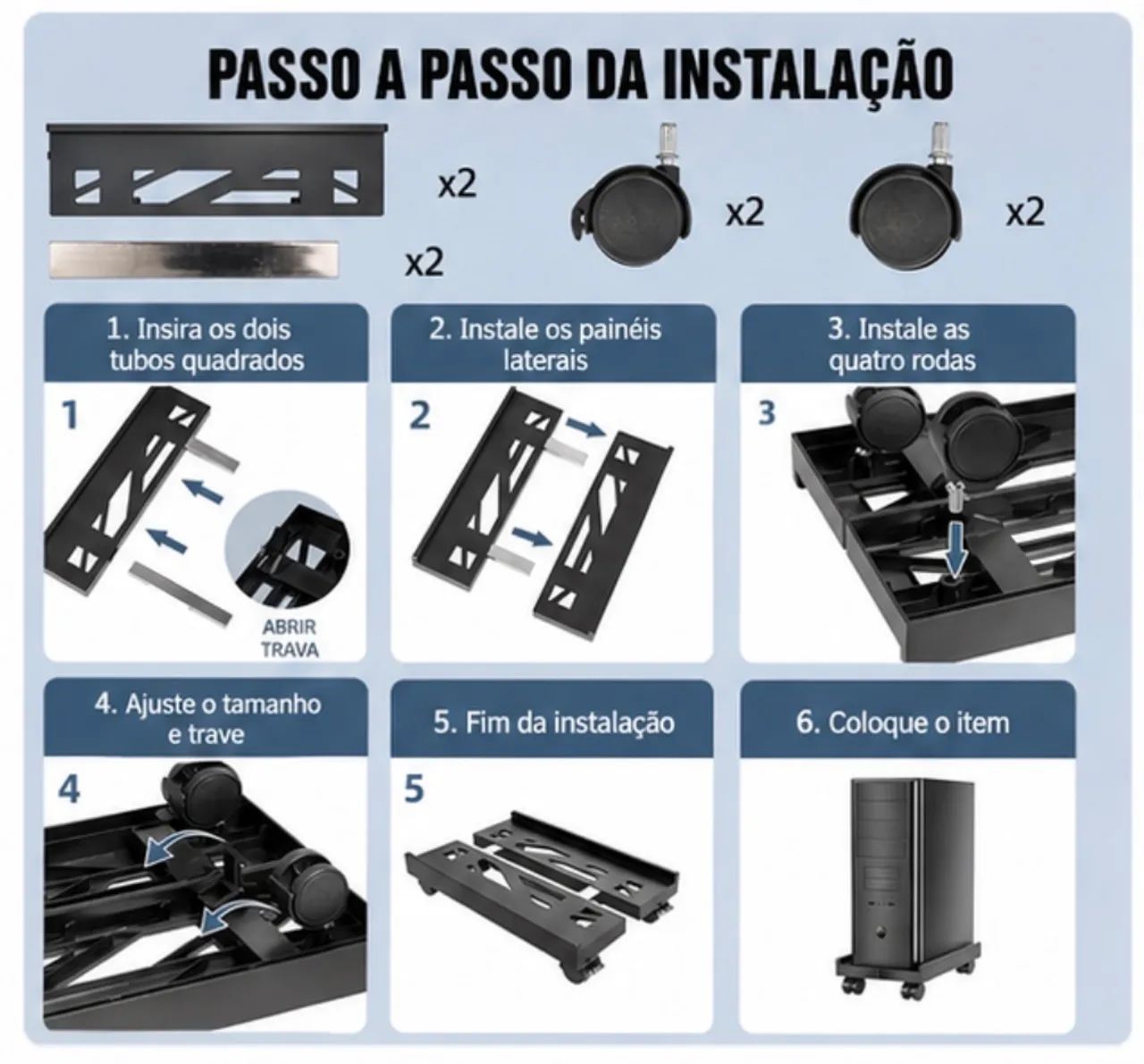 Suporte móvel para CPU computador - Foto 4