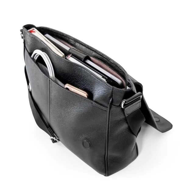 Bolsa Transversal Notebook 16" Couro Preto - Foto 4