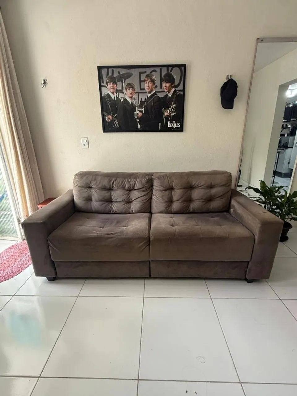 Sofá cinza suede - Foto 3