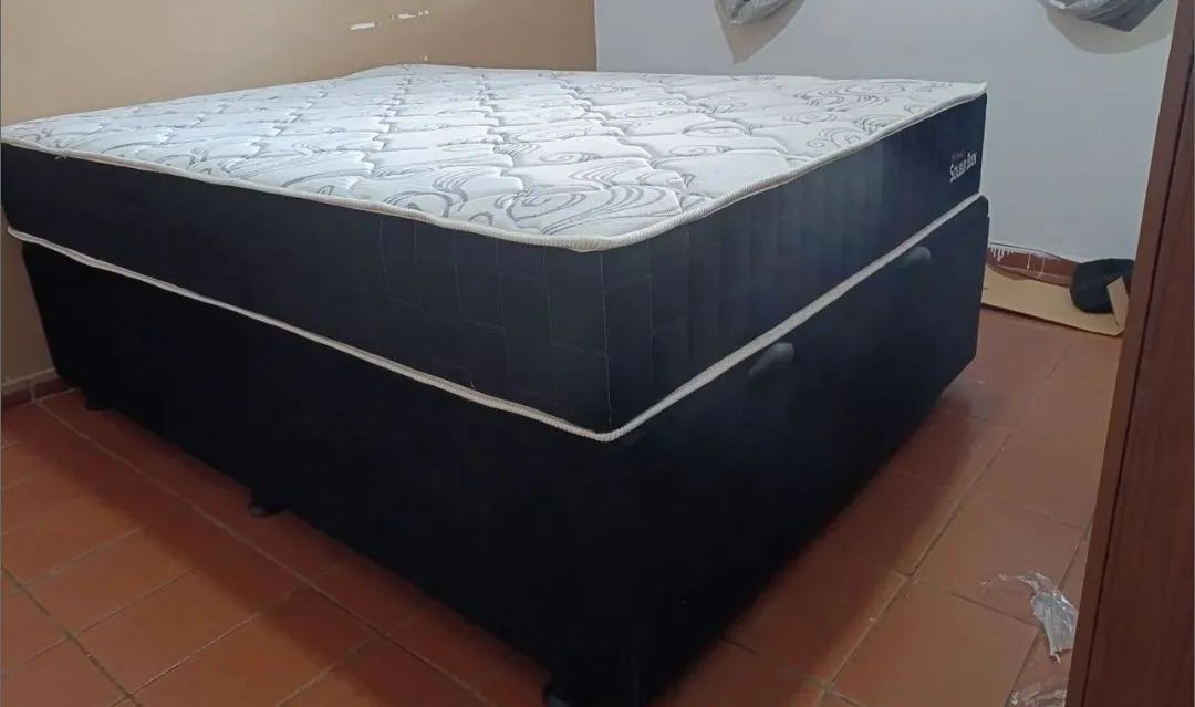 Cama box baú 138x188 molas ensacadas black - Foto 2