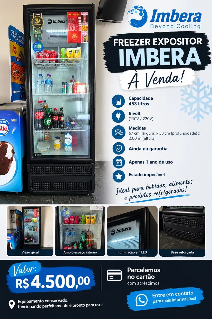 FREEZER EXPOSITOR IMBERA À VENDA!  - Foto 3