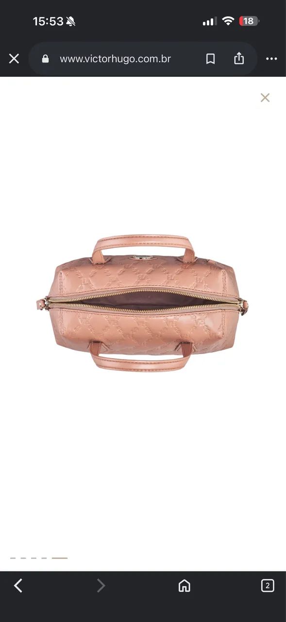 Bolsa Victor Hugo rosa original com nf estilo necessaire  - Foto 2