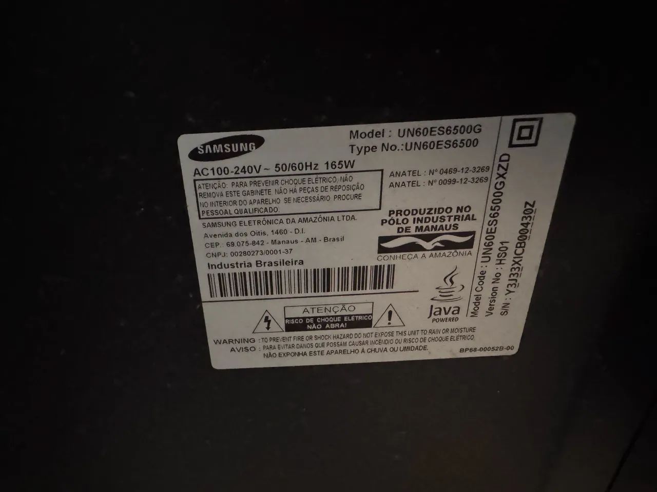 TV Samsung 60 Polegadas (UN60ES6500G) - Com Defeito / Para Conserto ou Peças - Foto 5