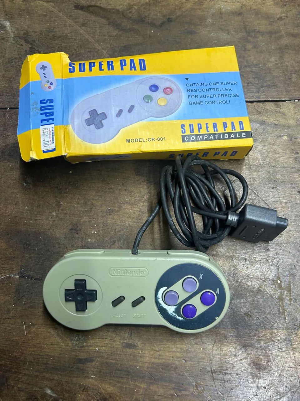 Controle vídeo game super Nintendo sem teste 