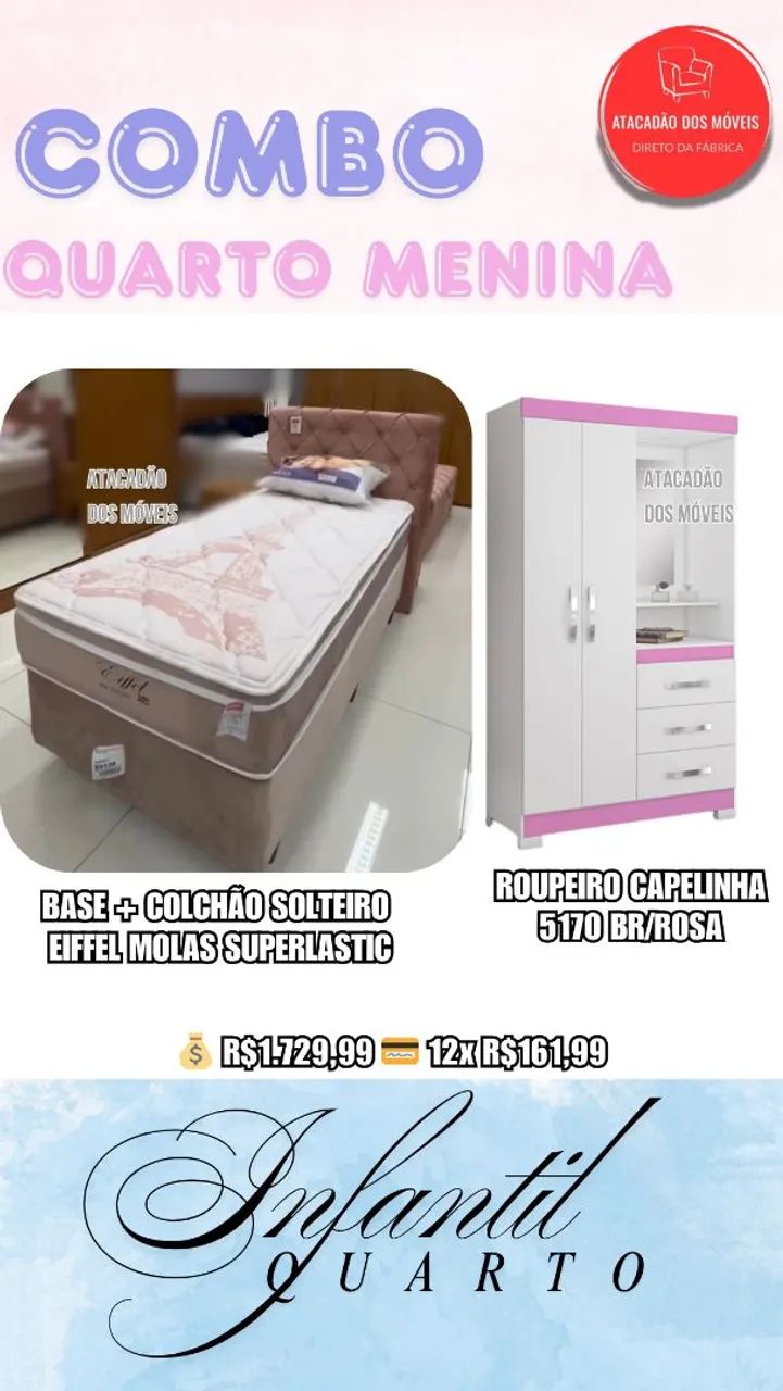Cama + guarda roupa + cômoda infantil  - Foto 2