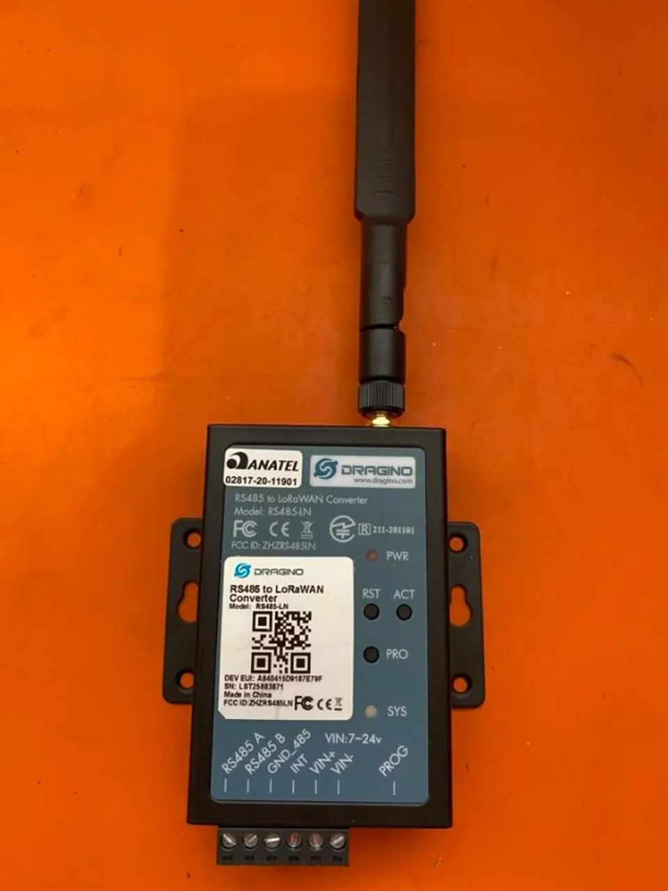 Dragino RS485-LN rs485/modbus ao conversor de lorawan comunicação de programa