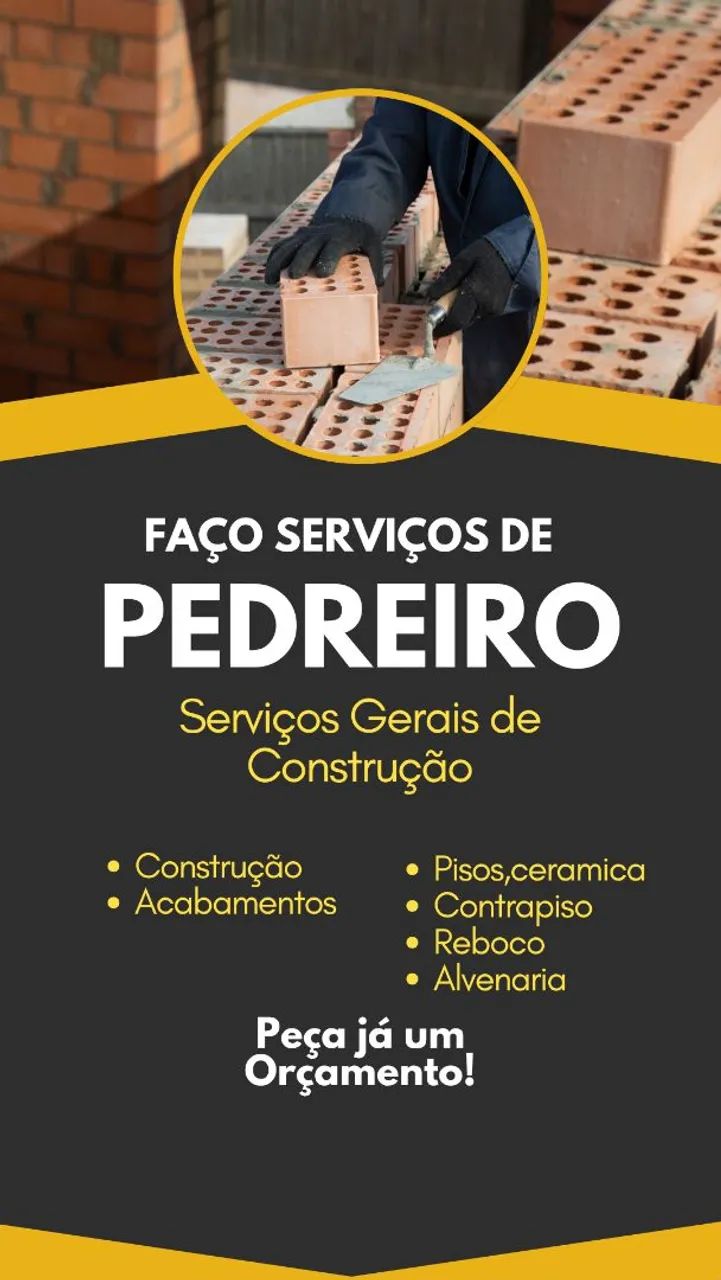 Pedreiro disponível 