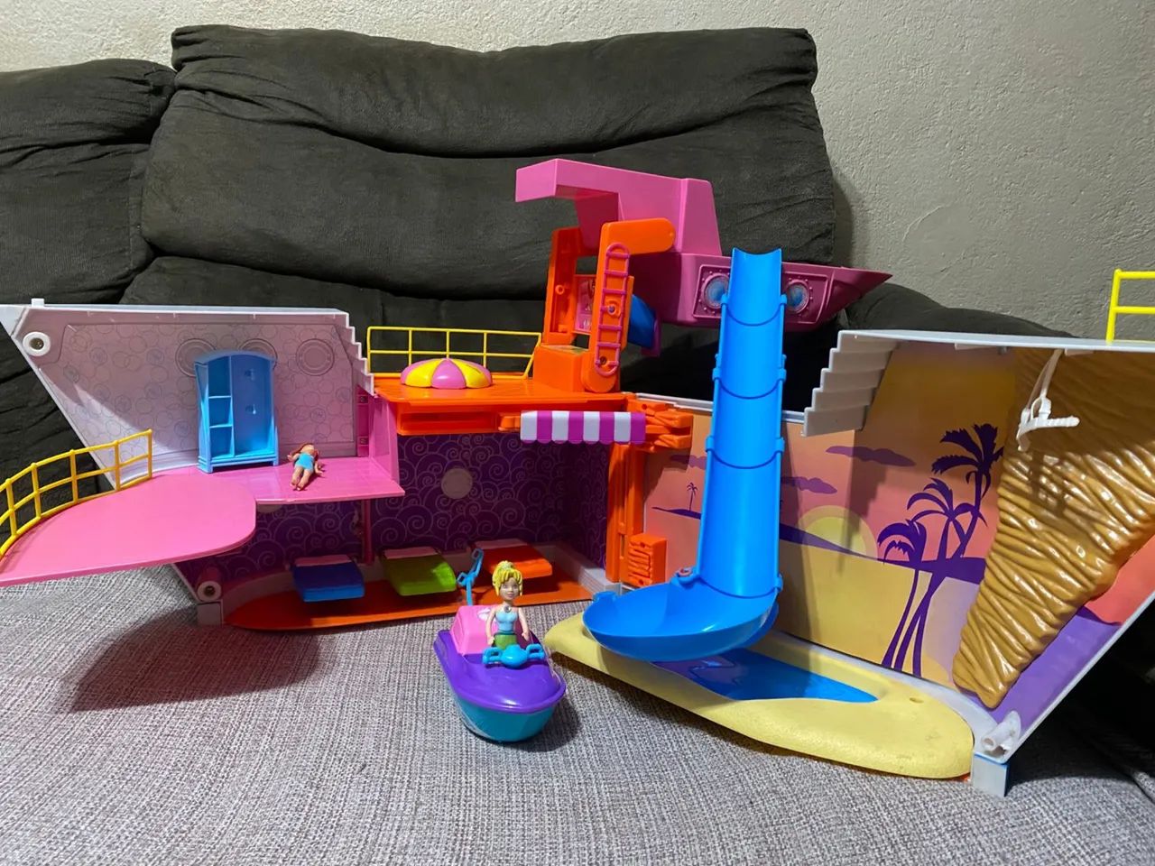 Cruzeiro da Polly Pocket + Playset parque aquático - USADO