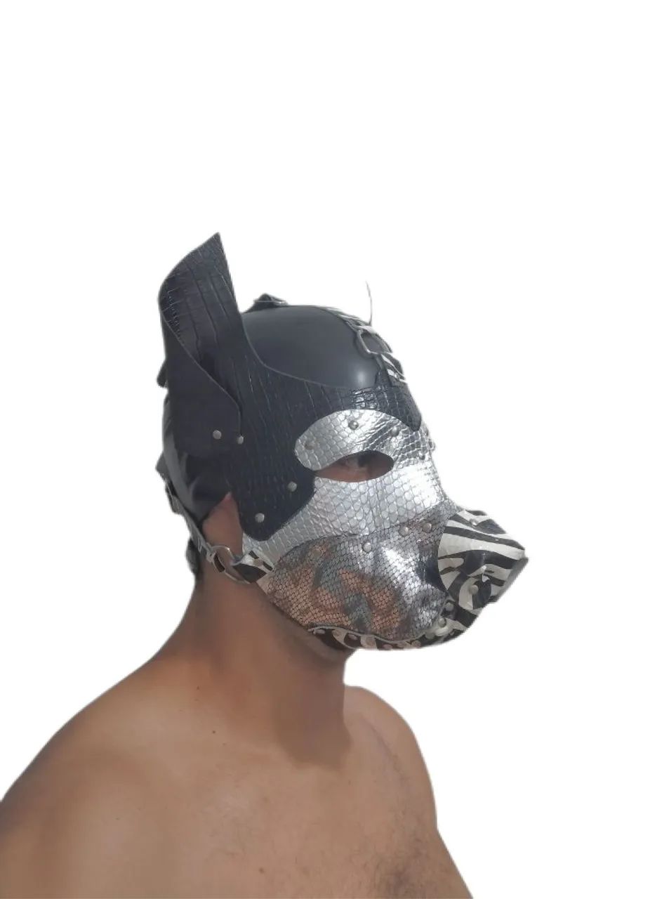 Máscara De Couro para prática de Puppy play / Bdsm - Foto 2
