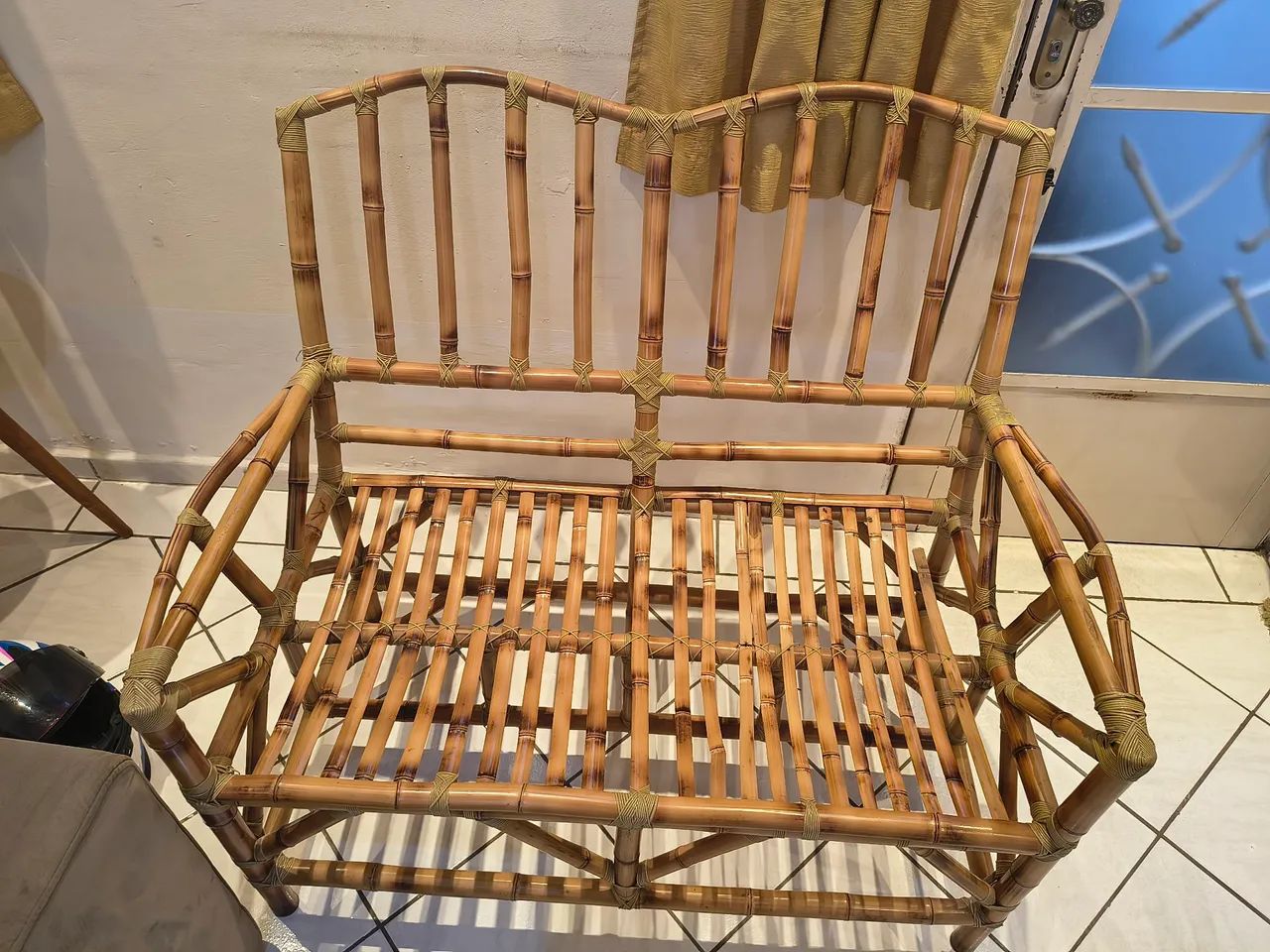 Cadeira namoradeira de bambu  - Foto 4