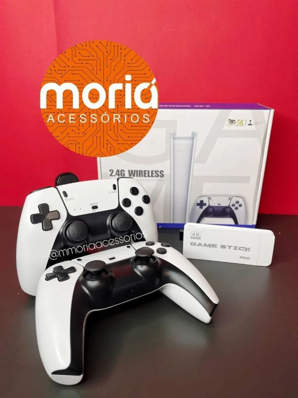 Vídeo Game Stick M15 Pro 4k 64gb +20mil Jogos Hdmi com 2 Controles Sem Fio