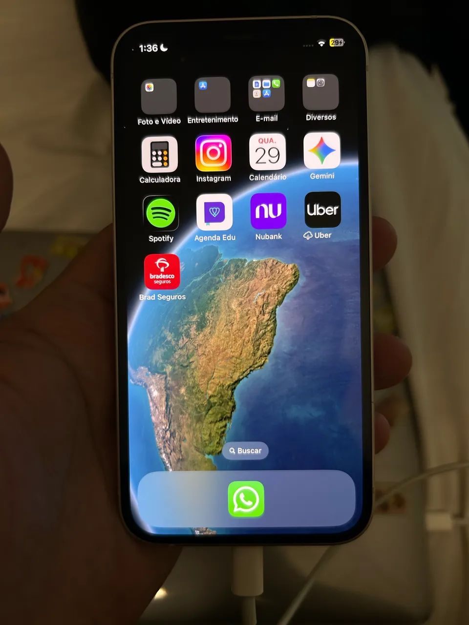 h*n様 動作確認済み iPhone 12 64GB ID:E1642 iPhone 12 64GB Branco | Caixa + Cabo | Face ID OK | Leia a