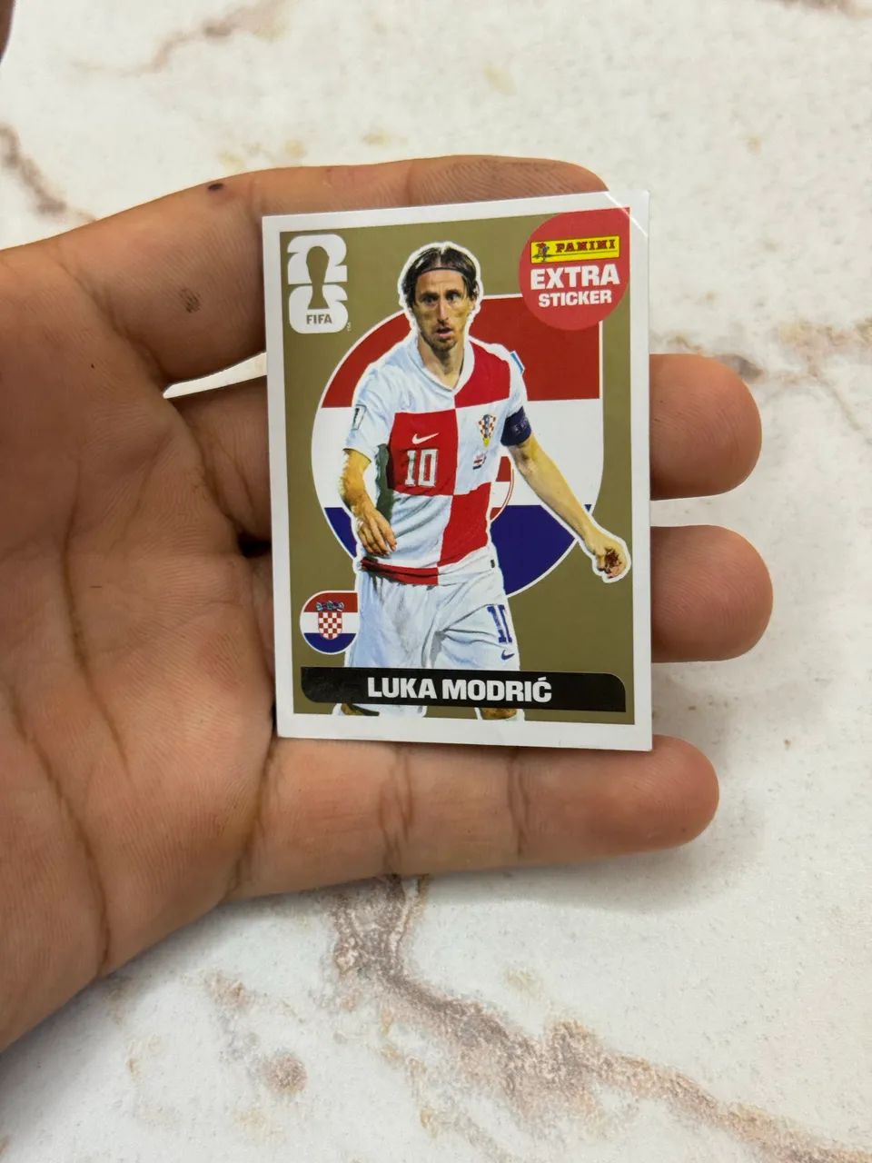 Figurinha extra sticker ouro Luka modric