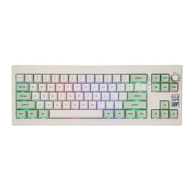 Teclado Mecânico Epomaker Shadow X Branco e Verde - Foto 2