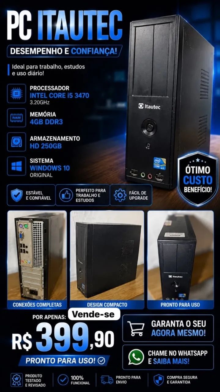 Computador pra estudo ou escritório com Windows 10  - Foto 4