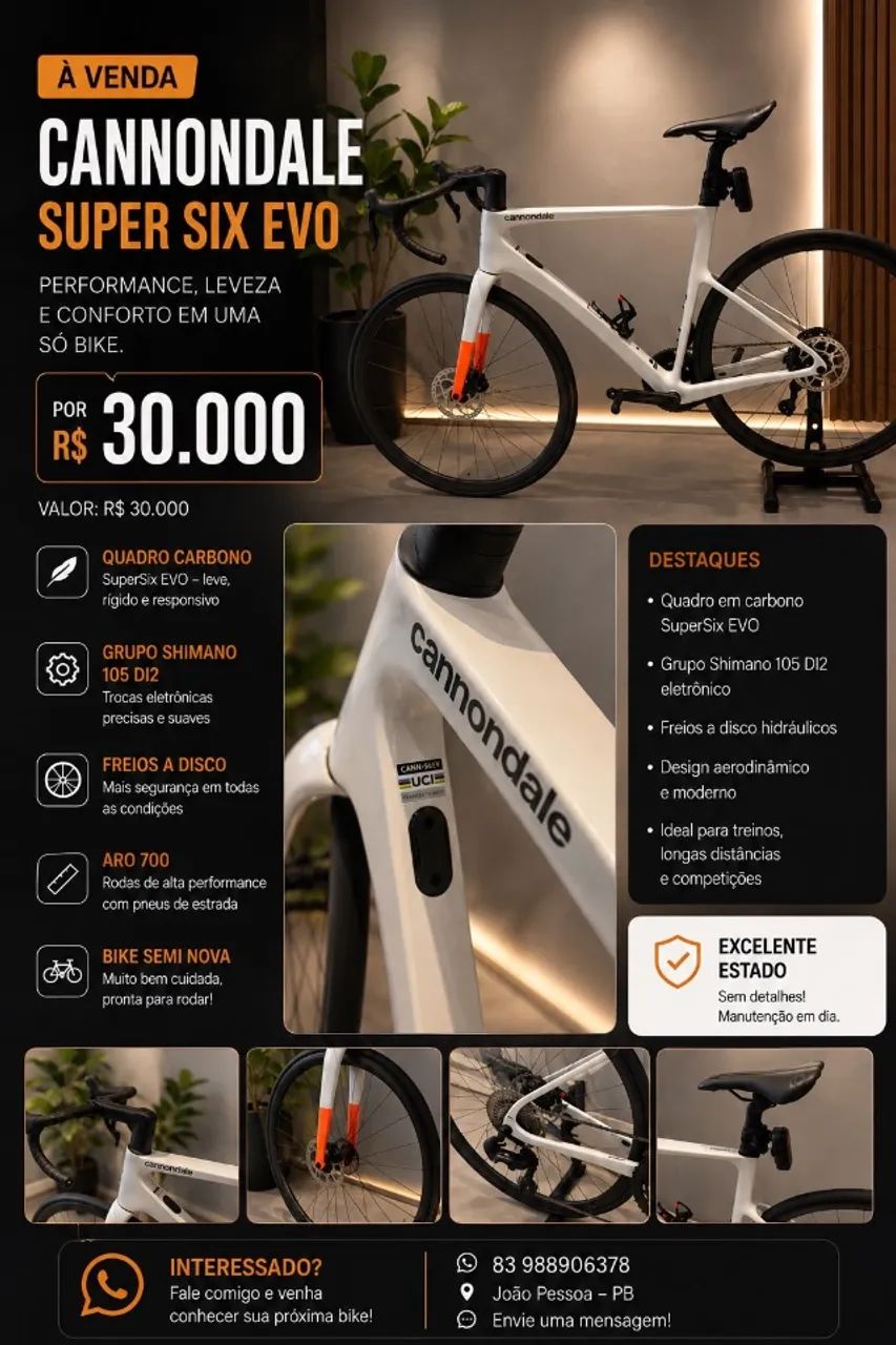 Bicicleta cannondale super six evo - performance, leveza e conforto - Foto 3