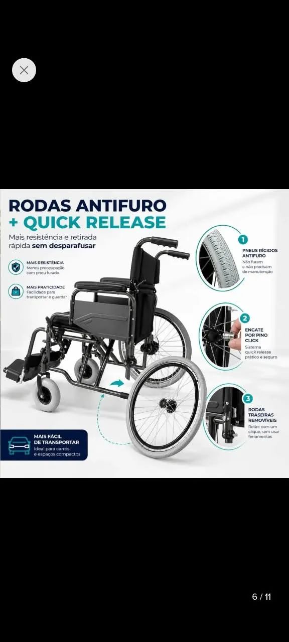 Cadeira de rodas  - Foto 2