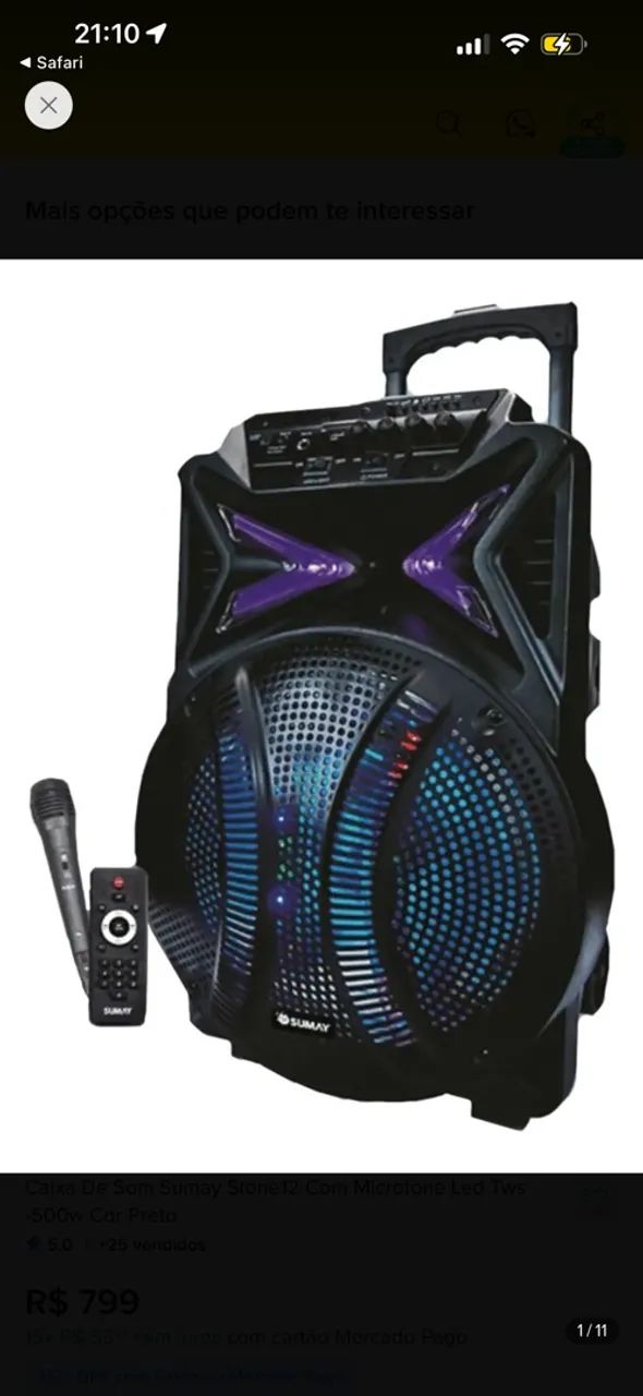 CAIXA DE SOM CAP52 SUMAY STONE 12 550W - Foto 3