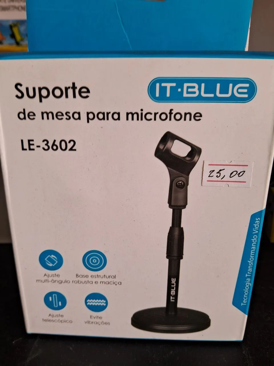 Suporte de Mesa para Microfone LE-3602 It-Blue 