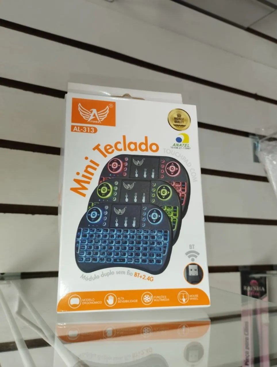 Mini Teclado Sem Fio Touchpad Bluetooth 2.4G Smart TV PC Android AL-313