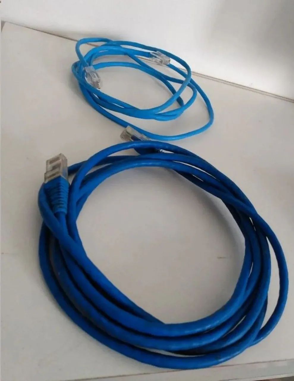 Kit Com 2 Cabos De Rede Internet Azul RJ45 Para PC, Roteador E TV - Foto 3