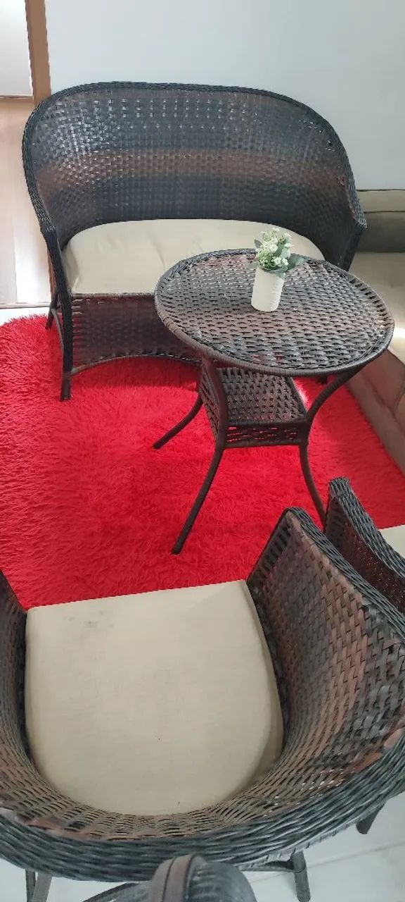 Conjunto Sofá em Fibra e Tapete - Super Novo  - Foto 2