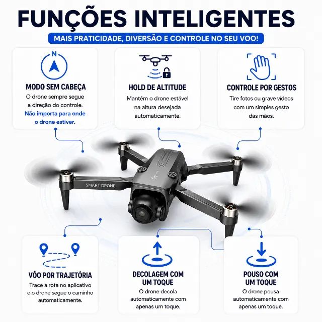 Drone CZ25 MAX Brushless Câmera Dupla 2 Baterias Optical Flow Altitude Hold Headless  - Foto 5