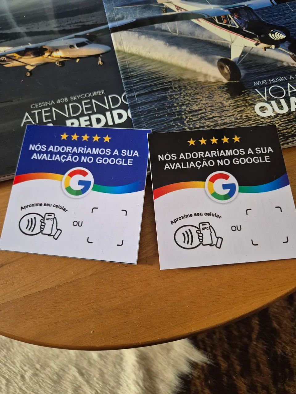 Placa de avaliação Google com NFC e QrCode